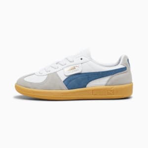 Baskets en cuir Palermo Enfant et Adolescent, PUMA White-Blue Horizon-Gum, extralarge