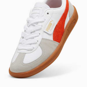 Baskets en cuir Palermo Enfant et Adolescent, PUMA White-Redmazing-Gum, extralarge