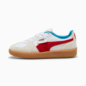 Tenis adolescentes de cuero Palermo, PUMA White-For All Time Red, extralarge