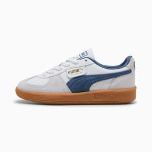 Tenis adolescentes de cuero Palermo, PUMA White-Dark Indigo, extralarge