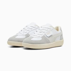 Palermo Leather Little Kids' Sneakers, PUMA White-Cool Light Gray-Sugared Almond, extralarge