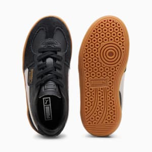 Tenis infantiles de cuero Palermo, PUMA Black-Feather Gray-Gum, extralarge