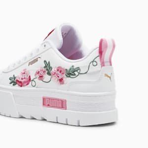 Mayze Embroidery Big Kids' Sneakers, PUMA White-Fast Pink-Vine, extralarge