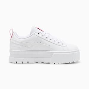 Mayze Embroidery Youth Sneakers, PUMA White-Fast Pink-Vine, extralarge-IND