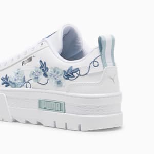 Mayze Embroidery Youth Sneakers, PUMA White-Turquoise Surf-Lake Blue, extralarge-IND
