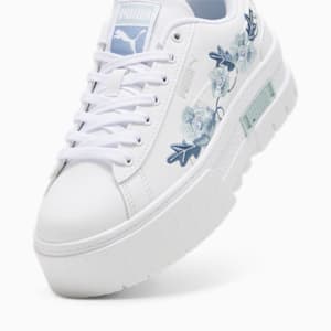 Mayze Embroidery Youth Sneakers, PUMA White-Turquoise Surf-Lake Blue, extralarge-IND