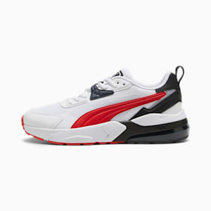 Tenis anchos para hombre Vis2K, PUMA White-For All Time Red-PUMA Black, extralarge