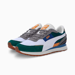 Road Rider Suede Unisex Sneakers, PUMA White-Varsity Green, extralarge-IND