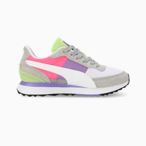 Road Rider Suede Unisex Sneakers, Smokey Gray-Fluro Pink Pes, extralarge-IND