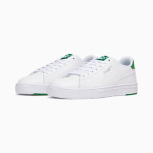 Serve Pro Lite Women's Sneakers, Puma White-Puma White-Amazon Green-Puma Silver, extralarge