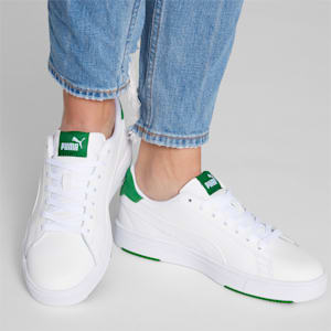 Serve Pro Lite Women's Sneakers, Puma high White-Puma high White-Amazon Green-Puma high Silver, extralarge