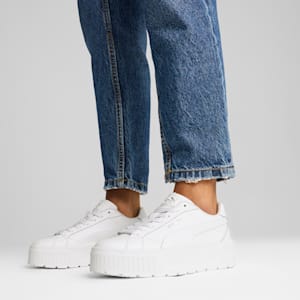 ウィメンズ カルメン 2 レザー スニーカー, PUMA White-PUMA White-PUMA Silver, extralarge-JPN