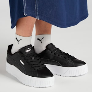 ウィメンズ カルメン 2 レザー スニーカー, PUMA Black-PUMA Black-PUMA White, extralarge-JPN