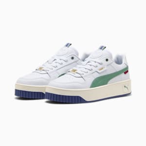 Tenis Mujer Carina Street Lux, PUMA White-Green Moon-PUMA Gold, extralarge