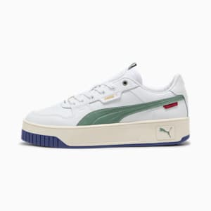 Tenis Mujer Carina Street Lux, PUMA White-Green Moon-PUMA Gold, extralarge