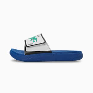 Softride Super Men's Slides, Cobalt Glaze-Silver Mist-Pure Green, extralarge-IND