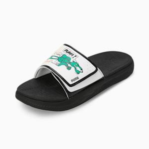 Softride Super Men's Slides, PUMA Black-PUMA White-Pure Green, extralarge-IND