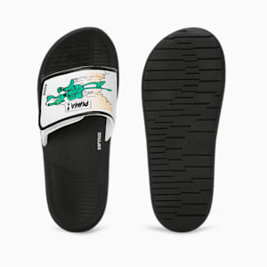 Softride Super Men's Slides, PUMA Black-PUMA White-Pure Green, extralarge-IND