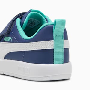 キッズ コートフレックス V3 V スニーカー 17-21cm, Blue Crystal-PUMA White-Aquatic, extralarge-JPN