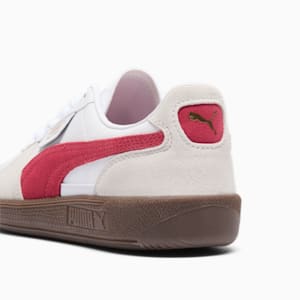 Palermo Leather Women's Sneakers, PUMA White-Vapor Gray-Club Red, extralarge