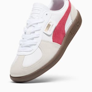 Palermo Leather Women's Sneakers, PUMA White-Vapor Gray-Club Red, extralarge