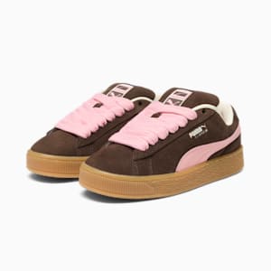 Suede XL Women's Sneakers, Puma Fleece hoodie in grijs, extralarge