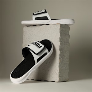 Royalcat Comfort Unisex Slides, PUMA White-PUMA Black, extralarge-IND