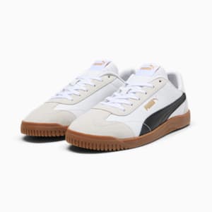 Tenis PUMA Club 5v5 de gamuza para hombre, PUMA White-PUMA Black-Feather Gray, extralarge