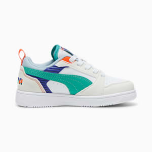 Rebound V6 Low READY, SET, BETTER Sneakers Kids, Vapor Gray-Jade Frost-PUMA White, extralarge