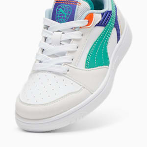 Rebound V6 Low READY, SET, BETTER Sneakers Kids, Vapor Gray-Jade Frost-PUMA White, extralarge