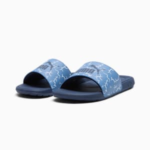 Cool Cat 2.0 Icy Monster Big Kids' Slides, Blue Horizon-Club Navy-PUMA White, extralarge