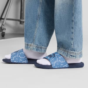 Cool Cat 2.0 Icy Monster Big Kids' Slides, Blue Horizon-Club Navy-PUMA White, extralarge