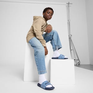 Cool Cat 2.0 Icy Monster Big Kids' Slides, Blue Horizon-Club Navy-PUMA White, extralarge