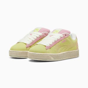 Suede XL Skater Bloom Big Kids' Sneakers, Lime Sheen-Mauved Out, extralarge
