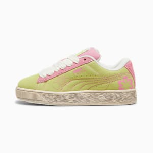 Suede XL Skater Bloom Big Kids' Sneakers, Lime Sheen-Mauved Out, extralarge