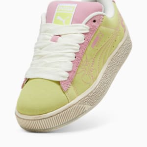 Suede XL Skater Bloom Big Kids' Sneakers, Lime Sheen-Mauved Out, extralarge