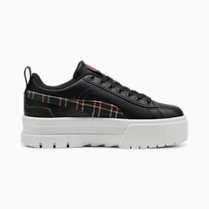 Tenis Mayze Winter Tartan para niños grandes, PUMA Black-For All Time Red, extralarge