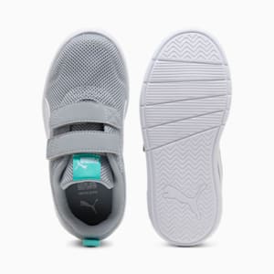 キッズ コートフレックス V3 メッシュ スニーカー 17-21cm, Cool Mid Gray-PUMA White-Aquatic, extralarge-JPN