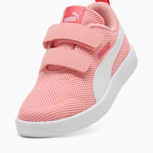 キッズ コートフレックス V3 メッシュ スニーカー 17-21cm, Pink Fruit-PUMA White-Peach Frost, extralarge-JPN