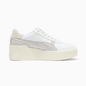 Cali Wedge Thrifted Women's Sneakers, PUMA White-Feather Gray-Frosted Ivory, extralarge