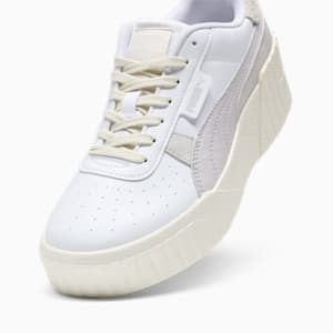Cali Wedge Thrifted Women's Sneakers, PUMA White-Feather Gray-Frosted Ivory, extralarge
