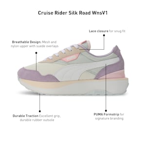 Cruise Rider Silk Road Women's Sneakers, Dewdrop-PUMA White-Vivid Violet, extralarge-IND