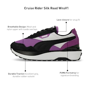 Cruise Rider Silk Road Women's Sneakers, PUMA White-PUMA Black-Ultraviolet, extralarge-IND