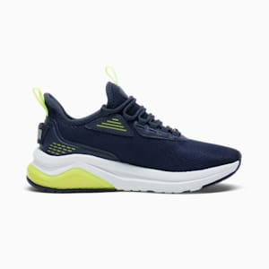 Amplifier Big Kids' Sneakers, PUMA Navy-Cool Mid Gray-Electric Lime, extralarge