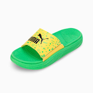 Softride Youth Slides, PUMA Green-Pelé Yellow-PUMA Black, extralarge-IND