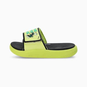 Softride Super Youth Slides, PUMA Black-Lime Sheen, extralarge-IND