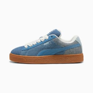 Suede XL Denim Sneakers, Blue Horizon-Gray Skies, extralarge