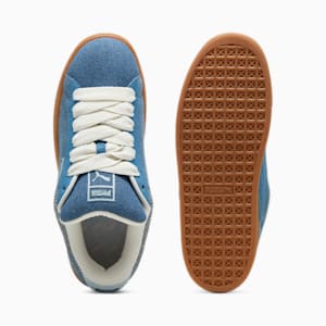 Suede XL Denim Sneakers, Blue Horizon-Gray Skies, extralarge