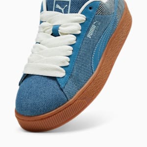 Suede XL Denim Sneakers, Blue Horizon-Gray Skies, extralarge
