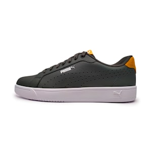 Green PUMA trainer with white sole and logo for adults.
